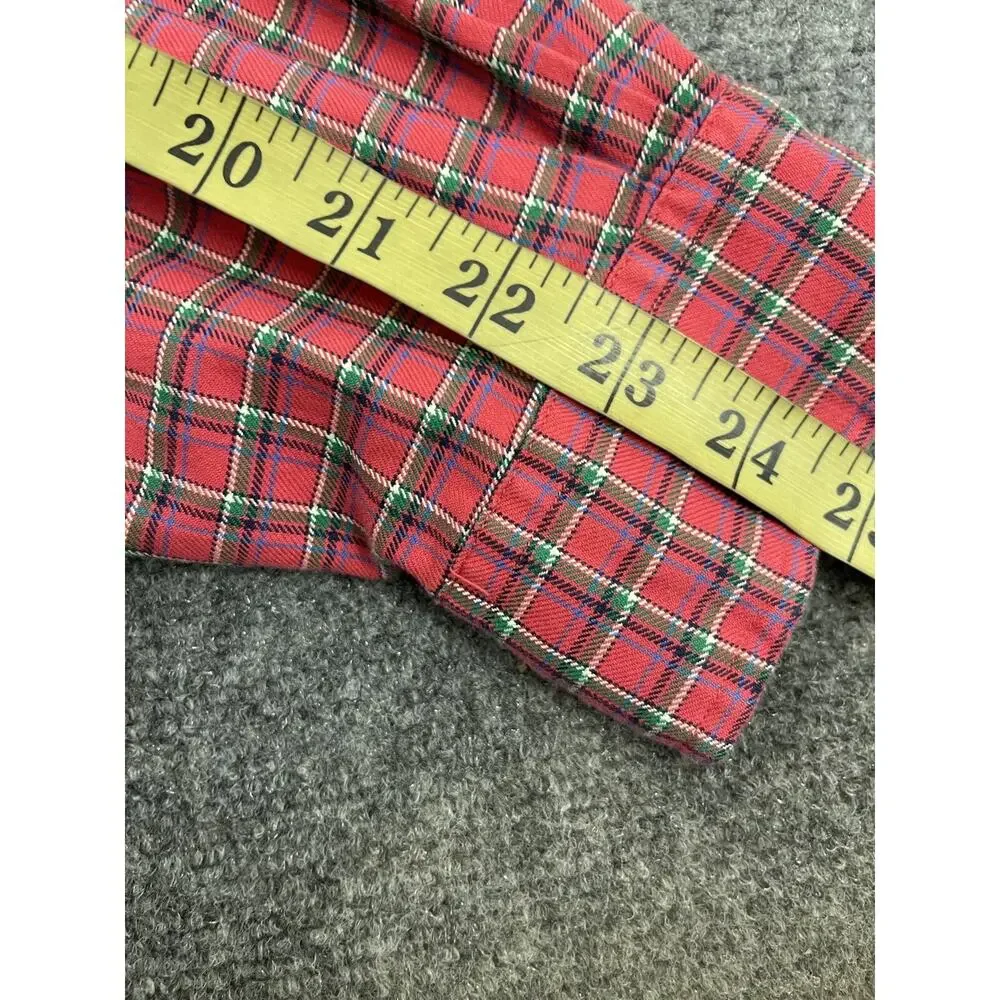 Polo Ralph Lauren Shirt Mens Large Check Plaid Button Up Red Long Sleeve N56